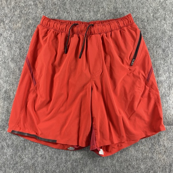 Lululemon Surge Shorts Men's Small Red 7" Lined Running Train Gym Pockets - Picture 1 of 10